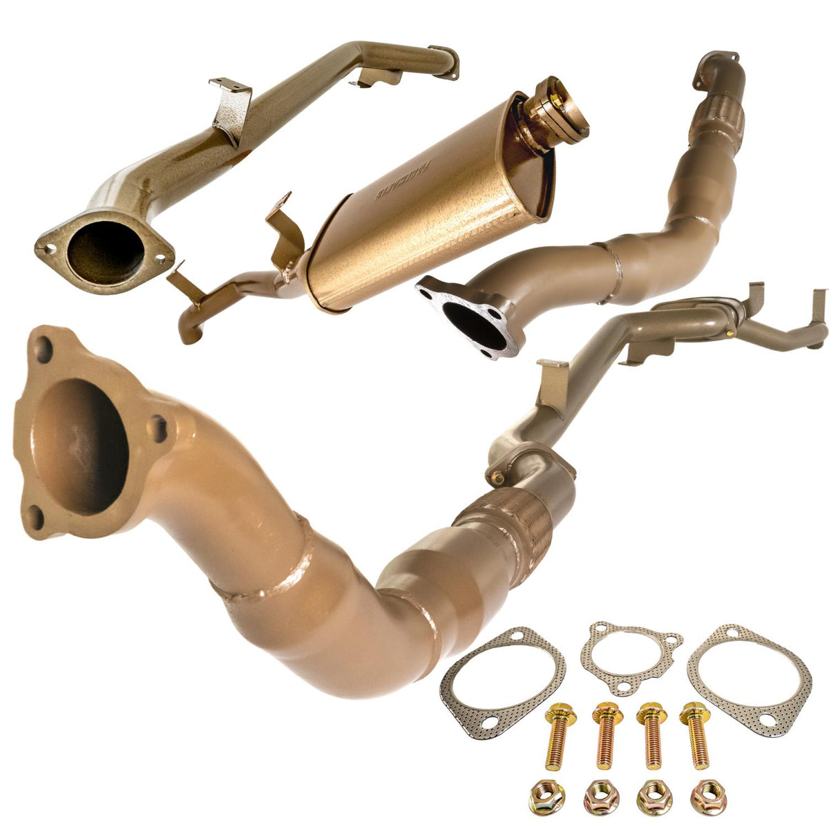 Pacemaker King Brown 3&quot; Stainless Exhaust - Toyota LandCruiser 78 Series Troopy 4.5L TD Turbo Back System (Pre DPF Models 10/2012 - 08/2016)