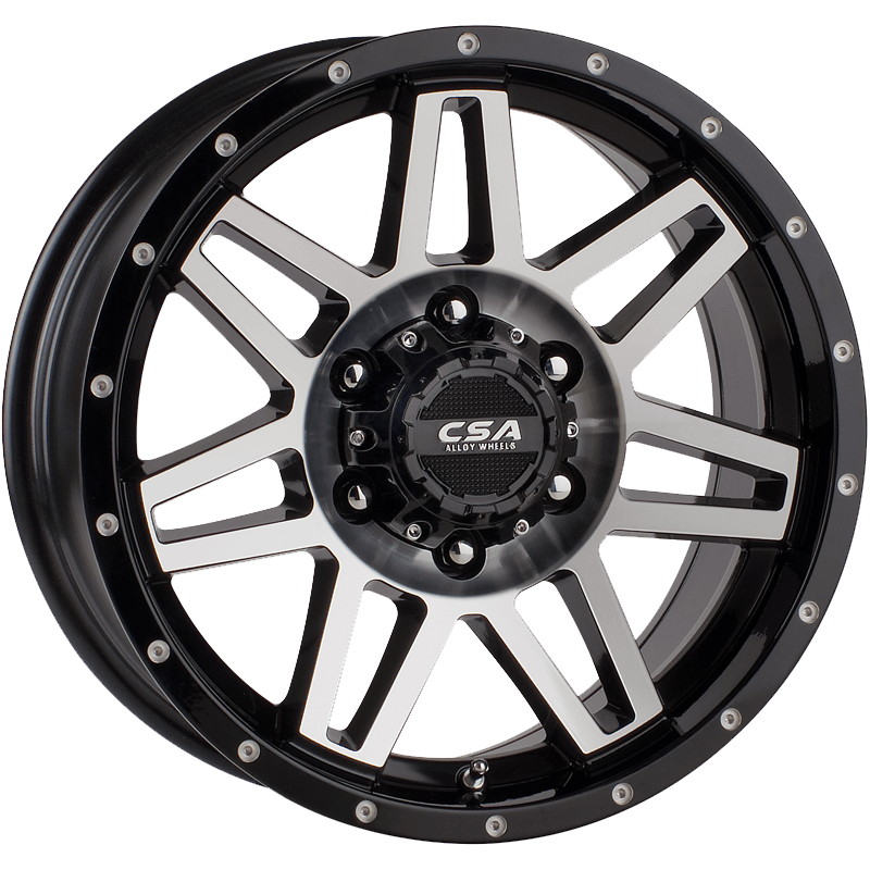 CSA Renegade Large Cap Gloss Black Machined Face Alloy - 17X8 6/139.7 P35