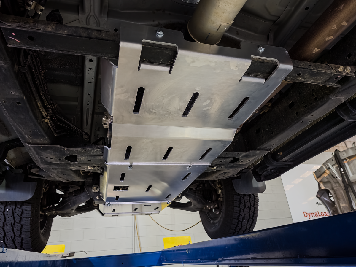 Four plate kit from rear. TC plate not included in three plate kit (raw alloy finish).