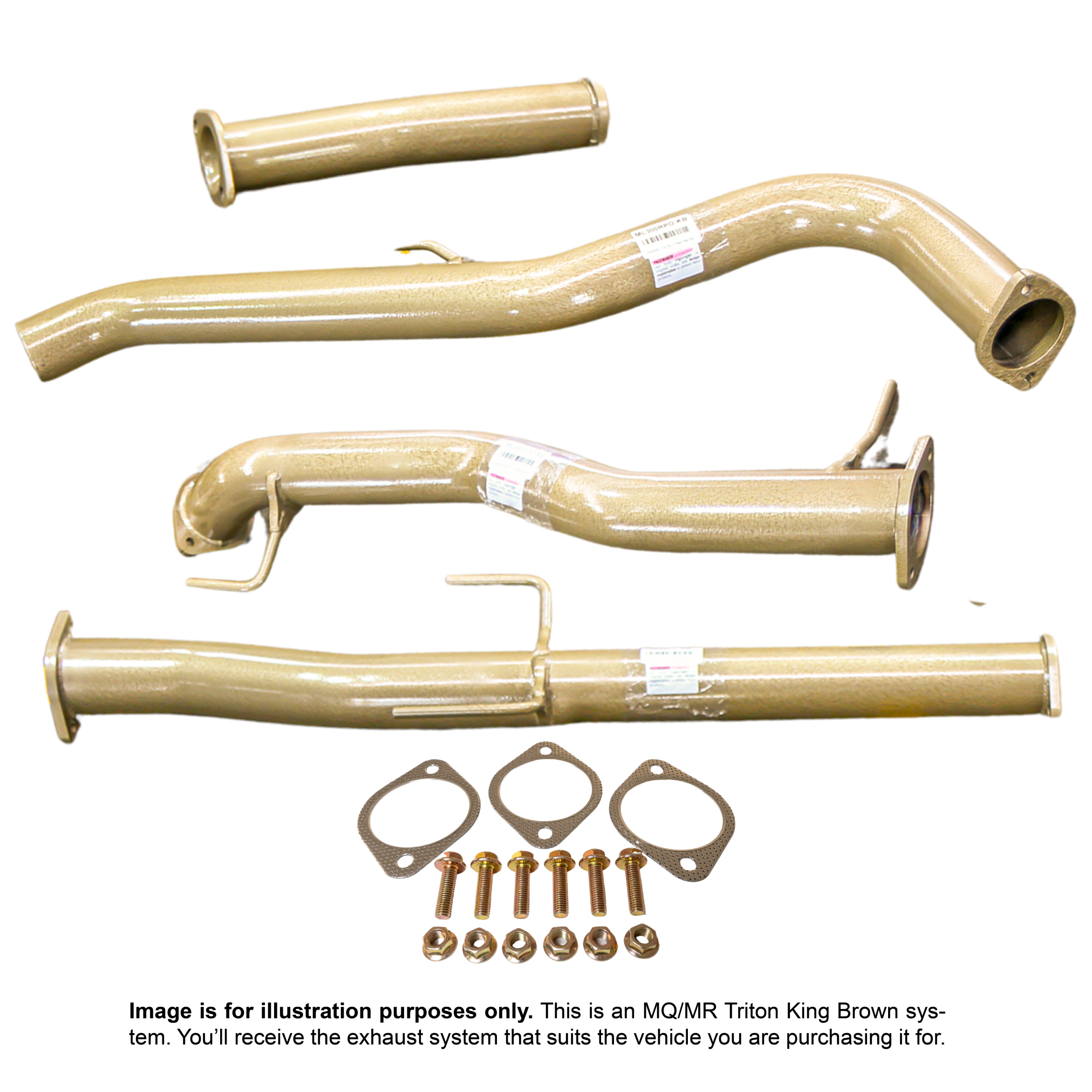 Pacemaker King Brown 3" Stainless Exhaust Toyota HiLux N80 2.8L TD D Loaded 4X4